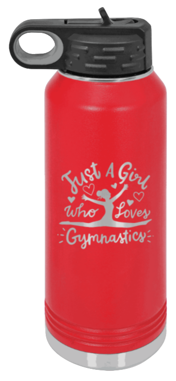 Gymnastics - 32oz Water Bottle Laser Engraved- Red