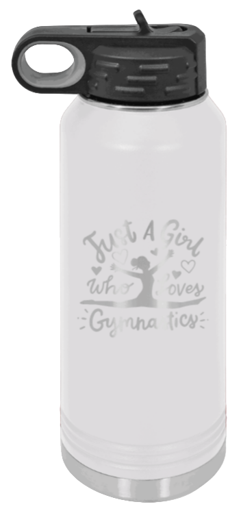 Gymnastics - 32oz Water Bottle Laser Engraved- White