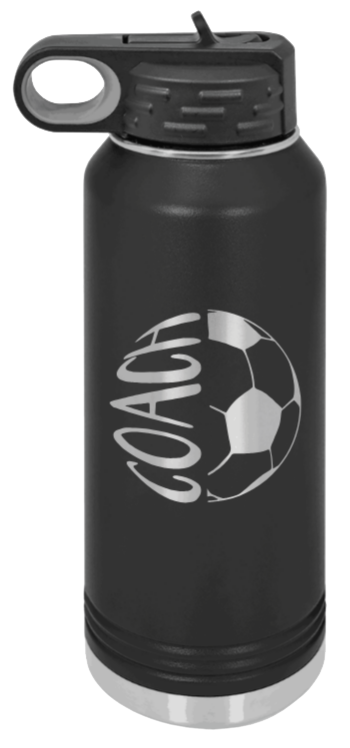 Soccer Coach 2 Laser Engraved Water Bottle (Etched)