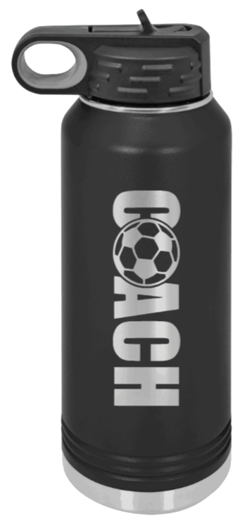 Soccer Coach Laser Engraved Water Bottle (Etched)
