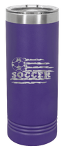 Load image into Gallery viewer, Soccer Flag Laser Engraved Skinny Tumbler (Etched)
