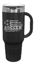 Load image into Gallery viewer, Soccer Flag 40oz Handle Mug Laser Engraved
