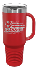 Load image into Gallery viewer, Soccer Flag 40oz Handle Mug Laser Engraved
