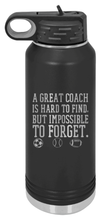 Great Coach - 32oz Water Bottle Laser Engraved- Black
