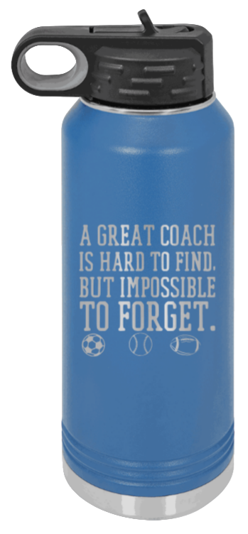 Great Coach - 32oz Water Bottle Laser Engraved- Royal Blue