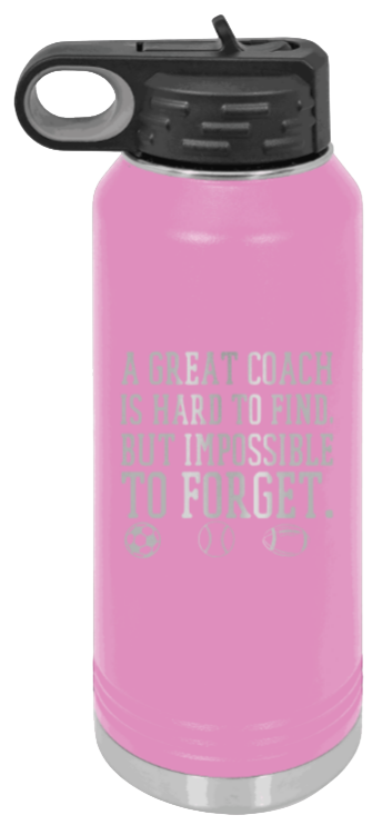 Great Coach - 32oz Water Bottle Laser Engraved- Light Purple