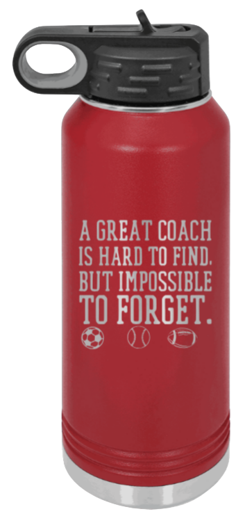 Great Coach - 32oz Water Bottle Laser Engraved- Maroon