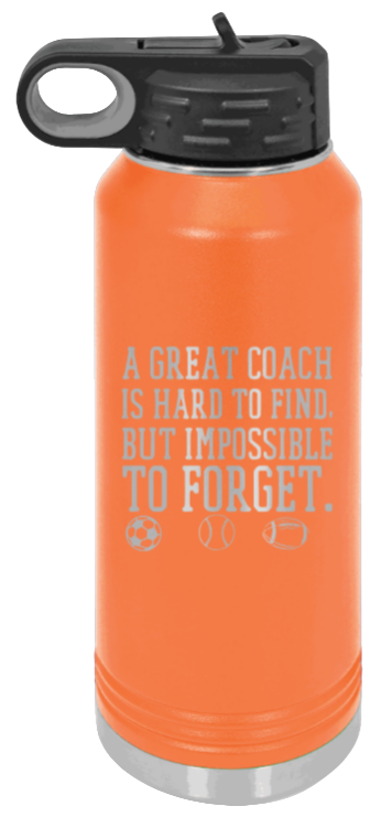 Great Coach - 32oz Water Bottle Laser Engraved- Orange
