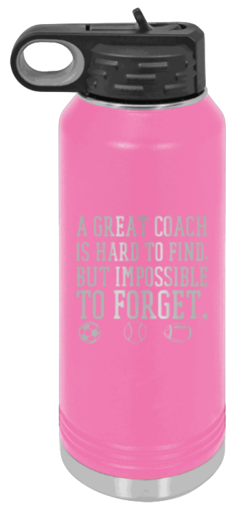 Great Coach - 32oz Water Bottle Laser Engraved- Pink