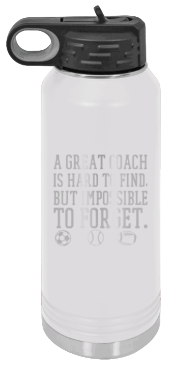 Great Coach - 32oz Water Bottle Laser Engraved- White