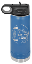 Load image into Gallery viewer, Football Helmet With Name Laser Engraved Water Bottle (Etched)
