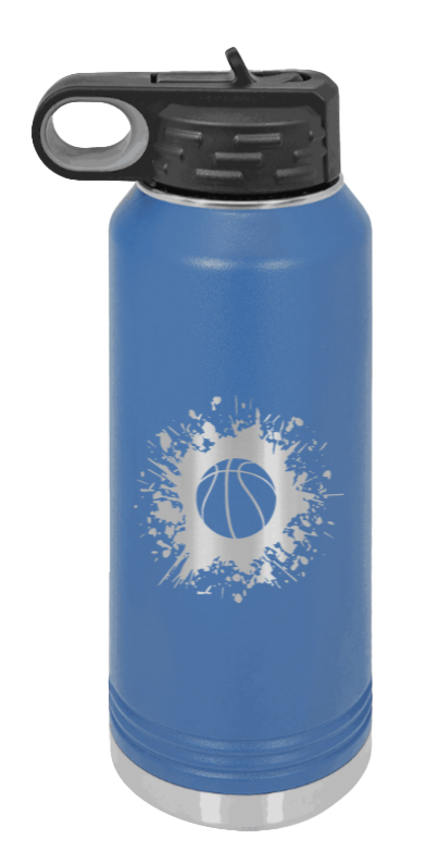Basketball - 32oz Water Bottle Laser Engraved- Royal Blue