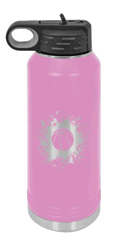 Basketball - 32oz Water Bottle Laser Engraved- Light Purple