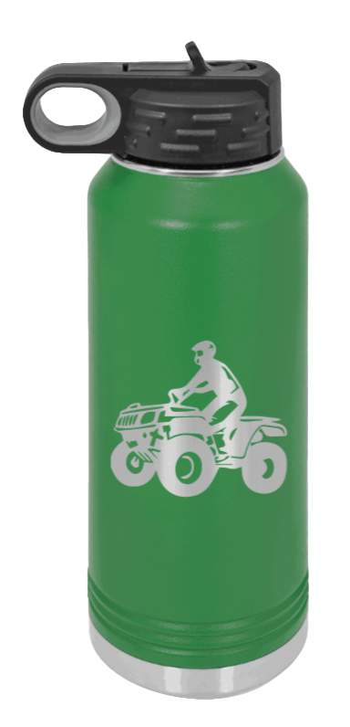 4-Wheeler - 32oz Water Bottle Laser Engraved- Green