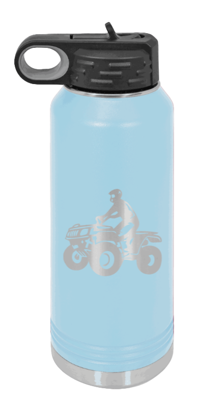 4-Wheeler - 32oz Water Bottle Laser Engraved- Light Blue