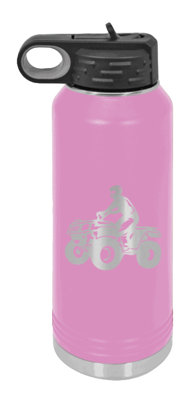 4-Wheeler - 32oz Water Bottle Laser Engraved- Light Purple