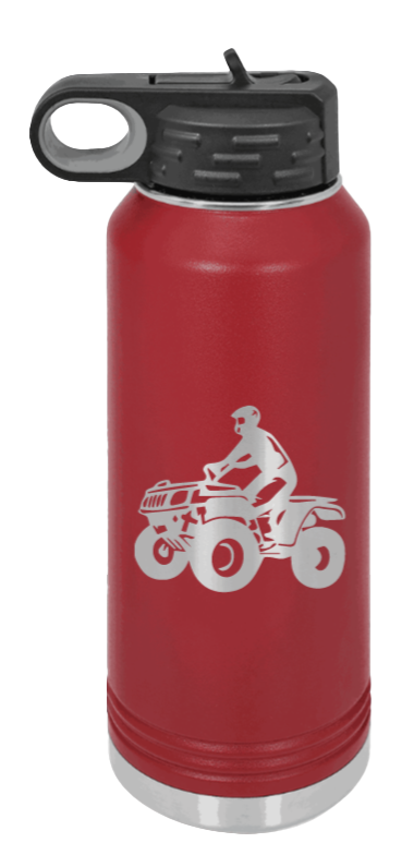 4-Wheeler - 32oz Water Bottle Laser Engraved- Maroon