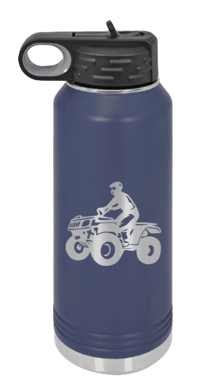 4-Wheeler - 32oz Water Bottle Laser Engraved- Navy