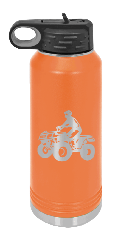 4-Wheeler - 32oz Water Bottle Laser Engraved- Orange