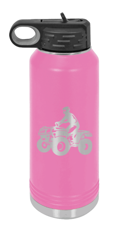 4-Wheeler - 32oz Water Bottle Laser Engraved- Pink