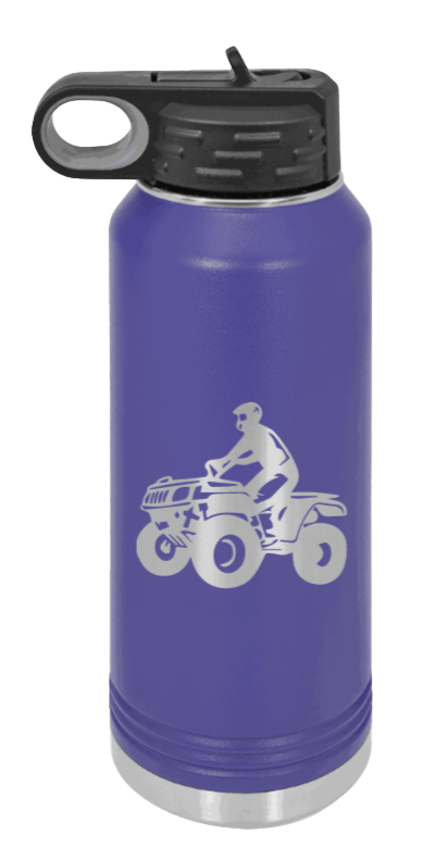 4-Wheeler - 32oz Water Bottle Laser Engraved- Purple