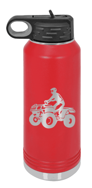 4-Wheeler - 32oz Water Bottle Laser Engraved- Red