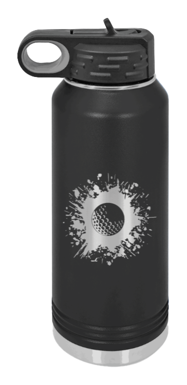 Golf - 32oz Water Bottle Laser Engraved- Black