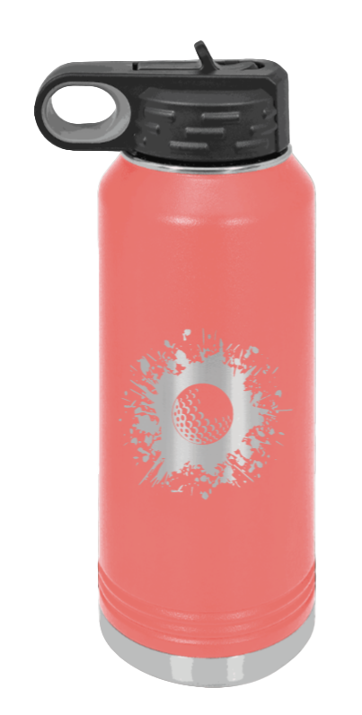 Golf - 32oz Water Bottle Laser Engraved- Coral
