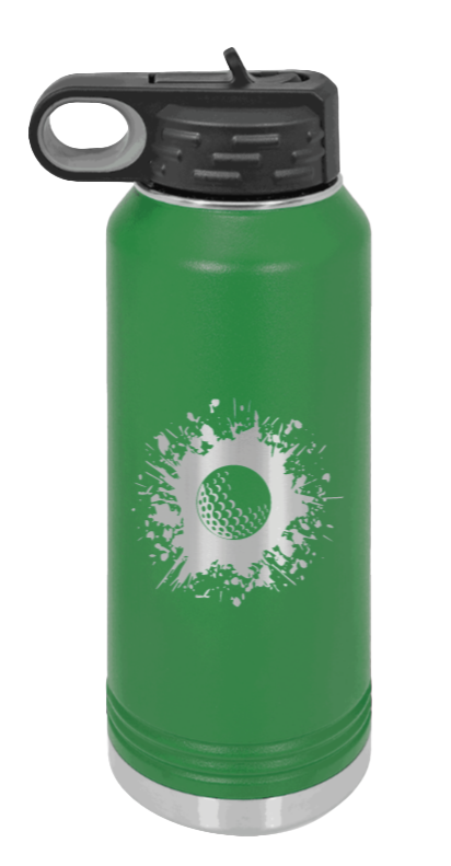 Golf - 32oz Water Bottle Laser Engraved- Green
