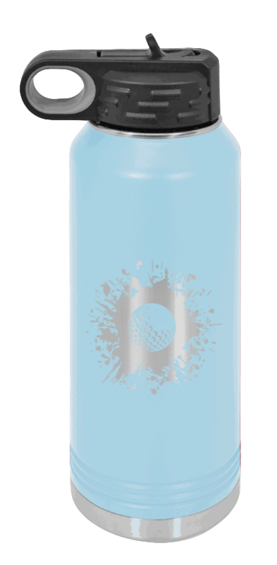 Golf - 32oz Water Bottle Laser Engraved- Light Blue