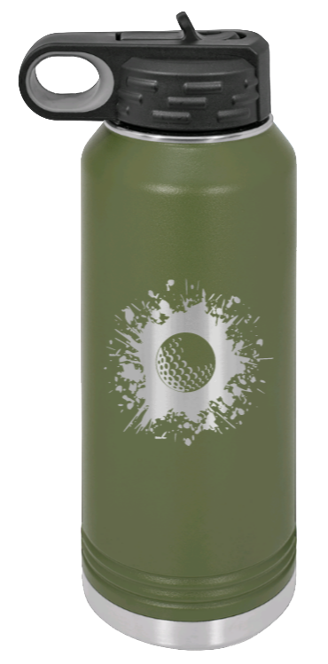 Golf - 32oz Water Bottle Laser Engraved- Olive