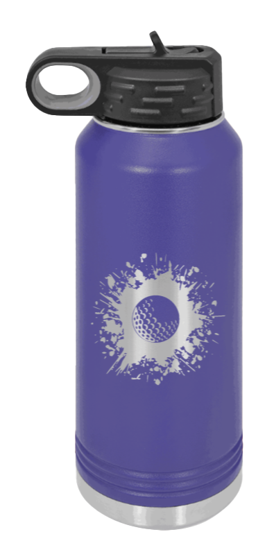 Golf - 32oz Water Bottle Laser Engraved- Purple