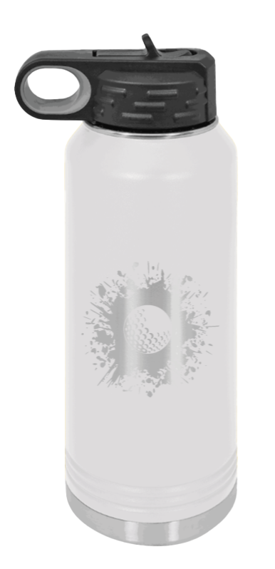 Golf - 32oz Water Bottle Laser Engraved- White