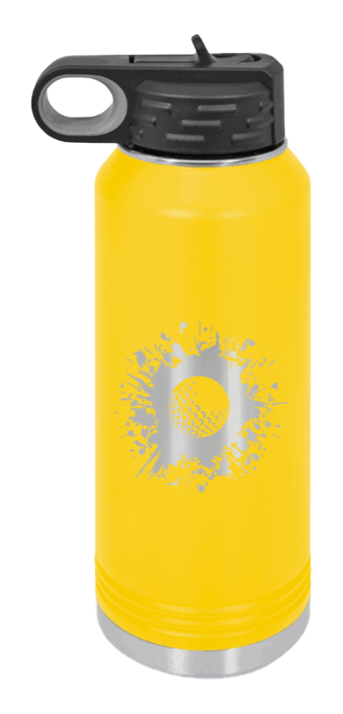 Golf - 32oz Water Bottle Laser Engraved- Yellow