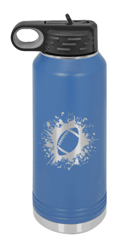 Football - 32oz Water Bottle Laser Engraved- Royal Blue