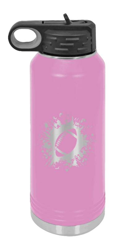Football - 32oz Water Bottle Laser Engraved- Light Purple