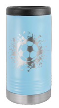 Load image into Gallery viewer, Soccer Laser Engraved Slim Can Insulated Koosie
