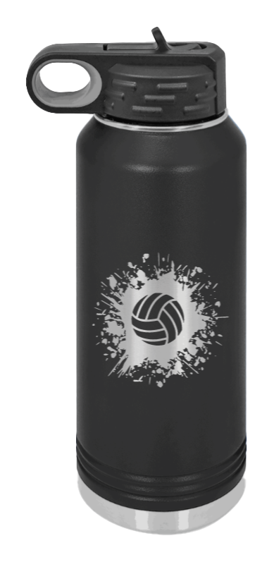 Volleyball - 32oz Water Bottle Laser Engraved- Black