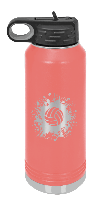 Volleyball - 32oz Water Bottle Laser Engraved- Coral