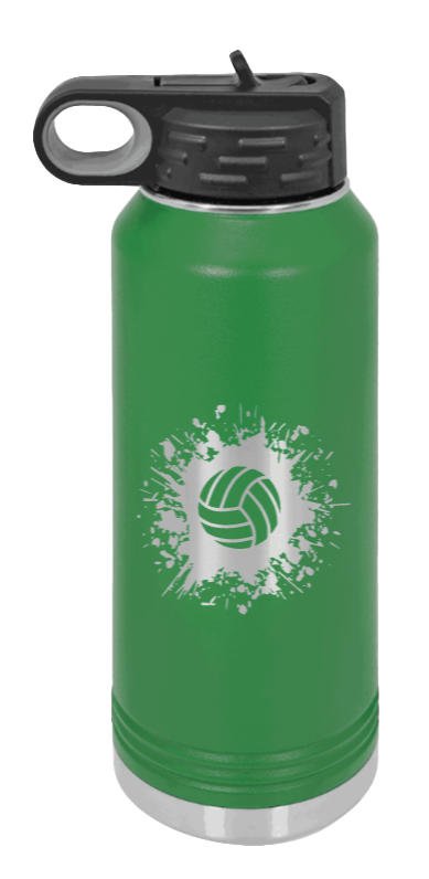 Volleyball - 32oz Water Bottle Laser Engraved- Green