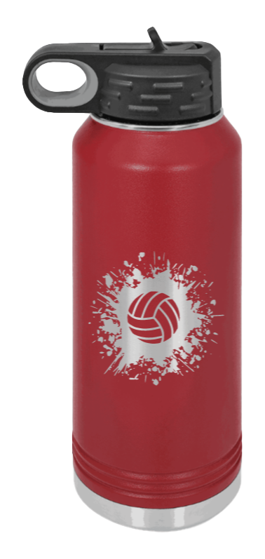 Volleyball - 32oz Water Bottle Laser Engraved- Maroon
