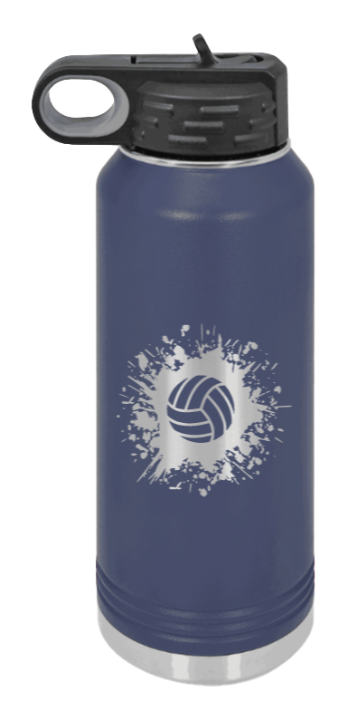 Volleyball - 32oz Water Bottle Laser Engraved- Navy