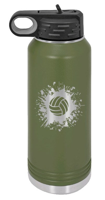 Volleyball - 32oz Water Bottle Laser Engraved- Olive
