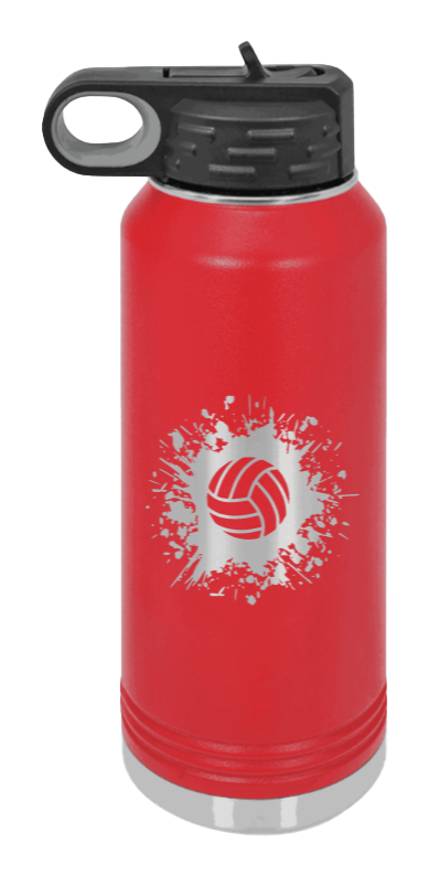 Volleyball - 32oz Water Bottle Laser Engraved- Red