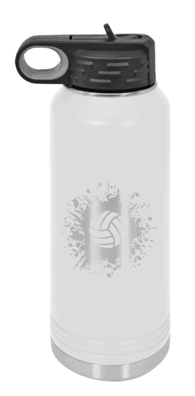 Volleyball - 32oz Water Bottle Laser Engraved- White