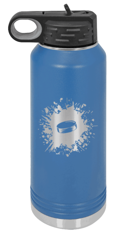 Hockey - 32oz Water Bottle Laser Engraved- Royal Blue