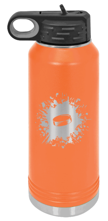 Hockey - 32oz Water Bottle Laser Engraved- Orange