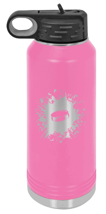 Hockey - 32oz Water Bottle Laser Engraved- Pink