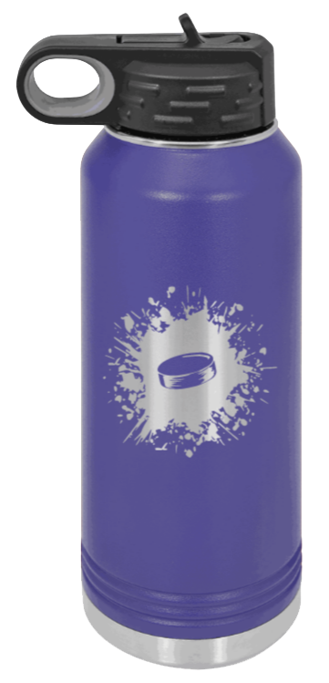 Hockey - 32oz Water Bottle Laser Engraved- Purple