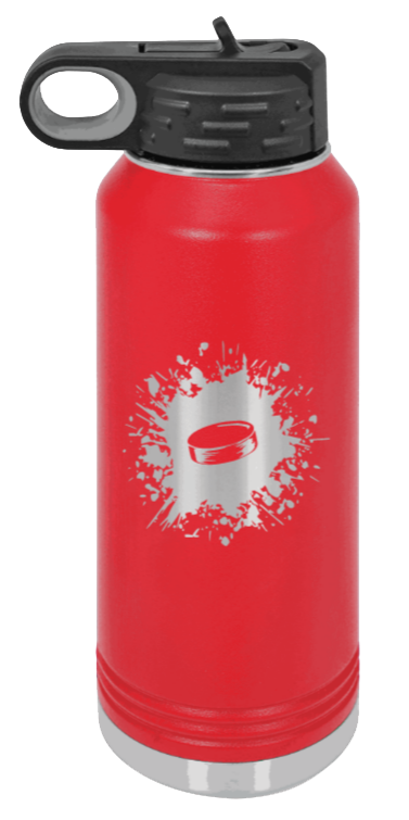 Hockey - 32oz Water Bottle Laser Engraved- Red